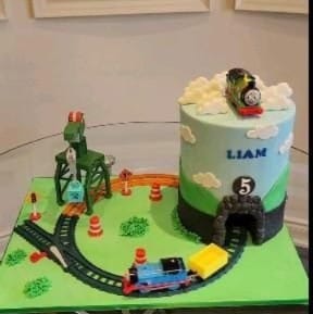 Tunnel Train Adventure Cake